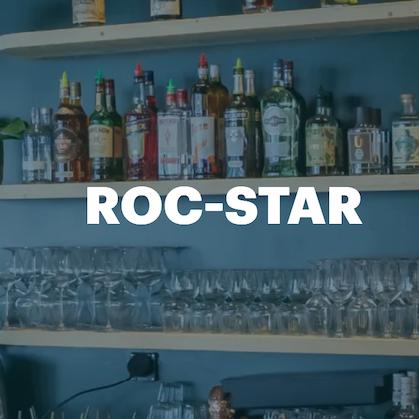 Bar ROC-STAR à la télécabine d’Orsay, Villars-sur-Ollon, proposant le champagne Dragon des Alpes